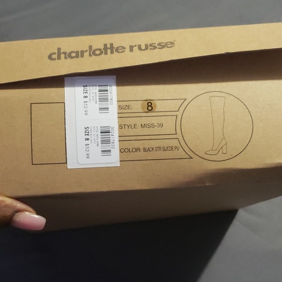 Black str suede knee high Fashion boots - Picture 6 of 6